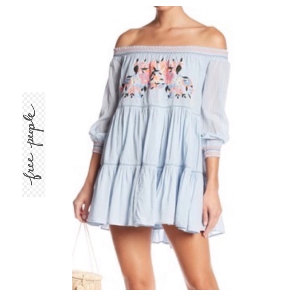 🦋NWT Free People Sunbeams Off-the-Shoulder Dress